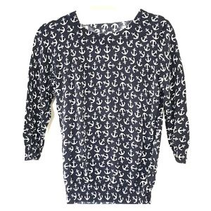 J Crew 3/4 Sleeve Anchor Sweater